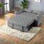 Canapé contemporain convertible en velours, gris clair, multifonctionnel pour la maison