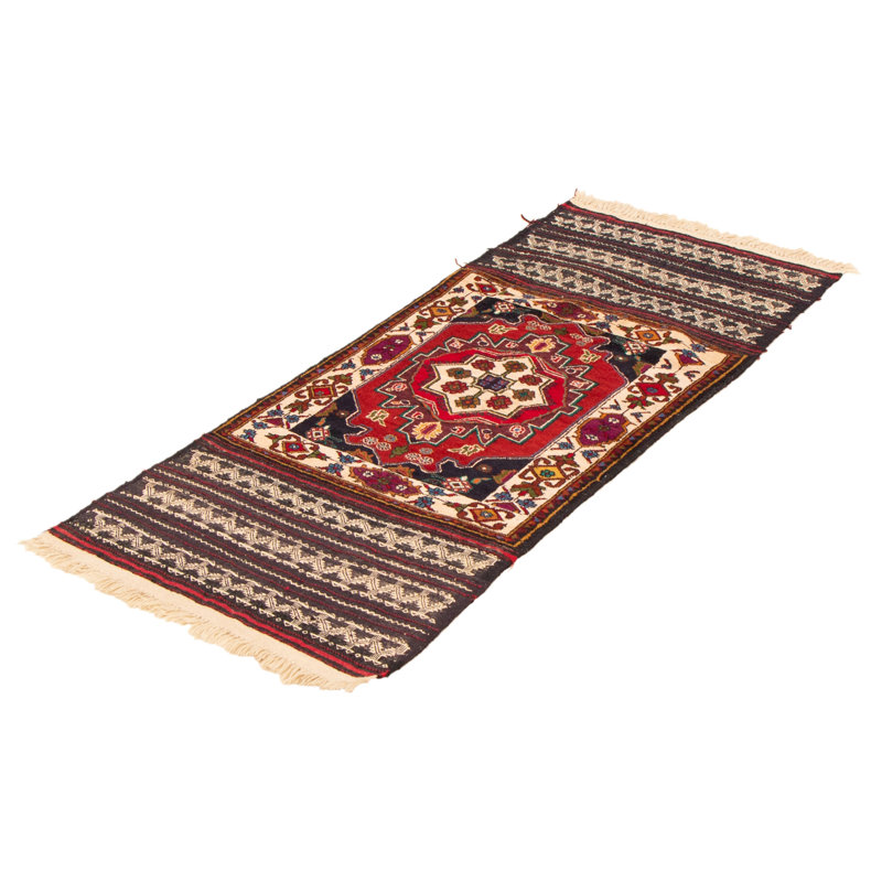 Tapis rouge Mouri noué à la main 2 pi 8 po x 5 pi 9 po