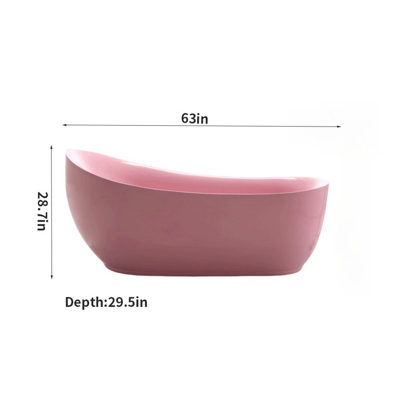 Baignoire moderne en acrylique rose simple
