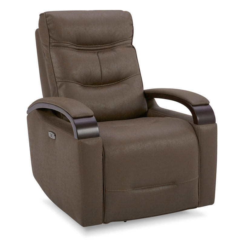 Fauteuil inclinable électrique pivotant Elvina, Mélange de polyester chocolat