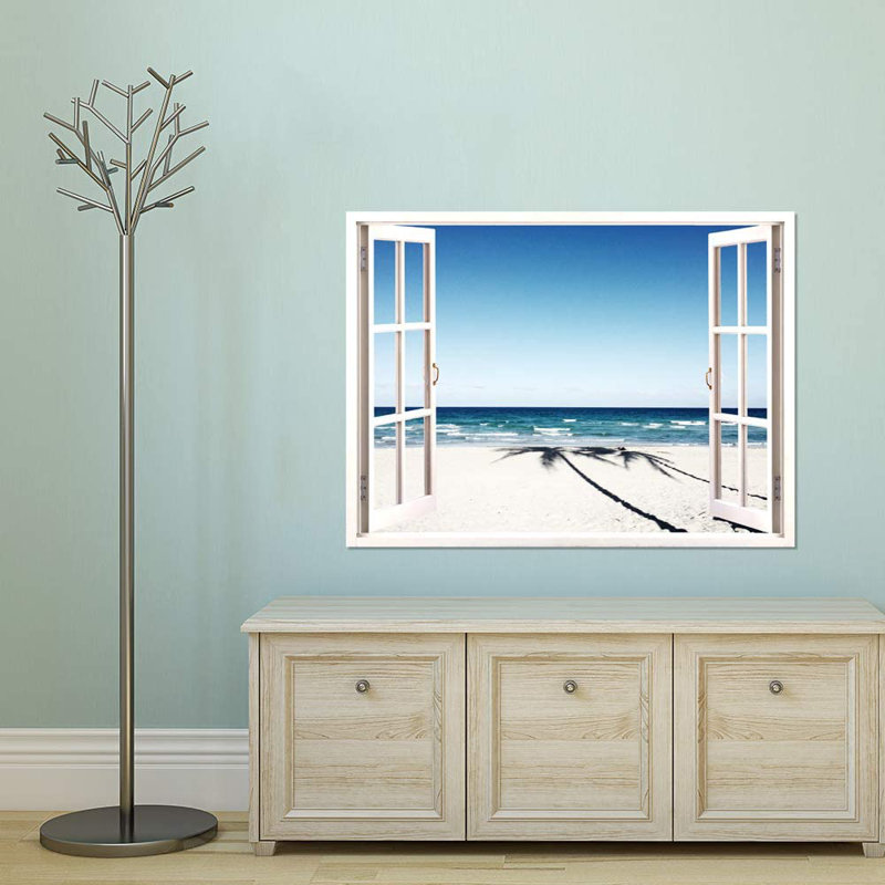 Deux grands ombres palmiers sur la plage, L 48 po x l 36 po
