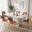42.5cm H Patchwork Fabric Dining Chair, Retro Style Upholstered Side Chair with Solid Wood Legs-557882046-634238873