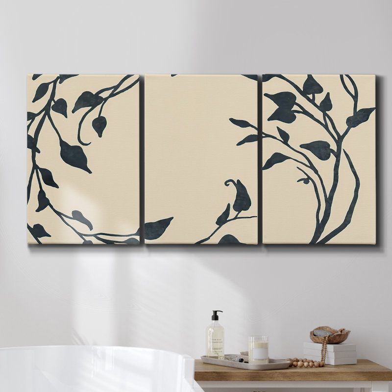Echinacée Study II, ensemble de 3 toiles encadrées, H 60 po x l 120 po x P 2 po