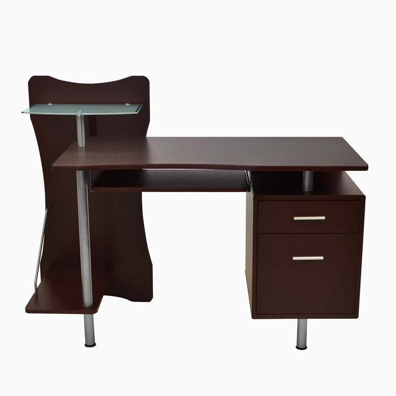 Techni Mobili Stylish Computer Desk With Storage, Chocolate