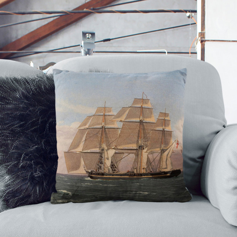Square Cushion, Stone, 55cm H x 55cm W x 20cm D