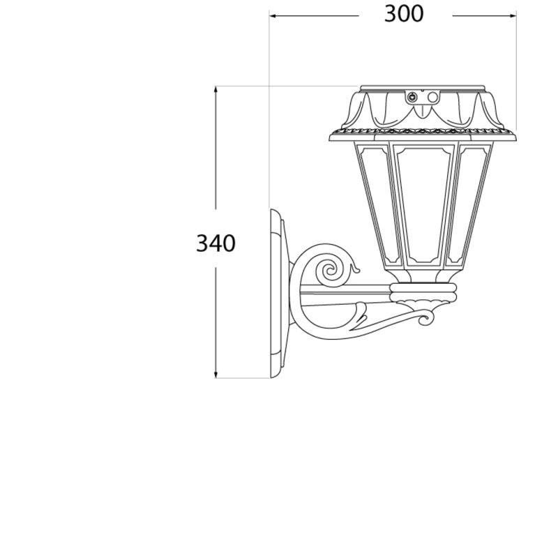 Black Solar Powered Integrated LED Outdoor Wall Lantern with Dusk to Dawn