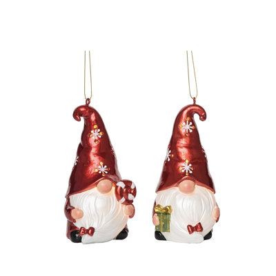 5.3 " Lighted Geometric Shapes Resin and Stone Snowflake Hanging Figurine Ornament