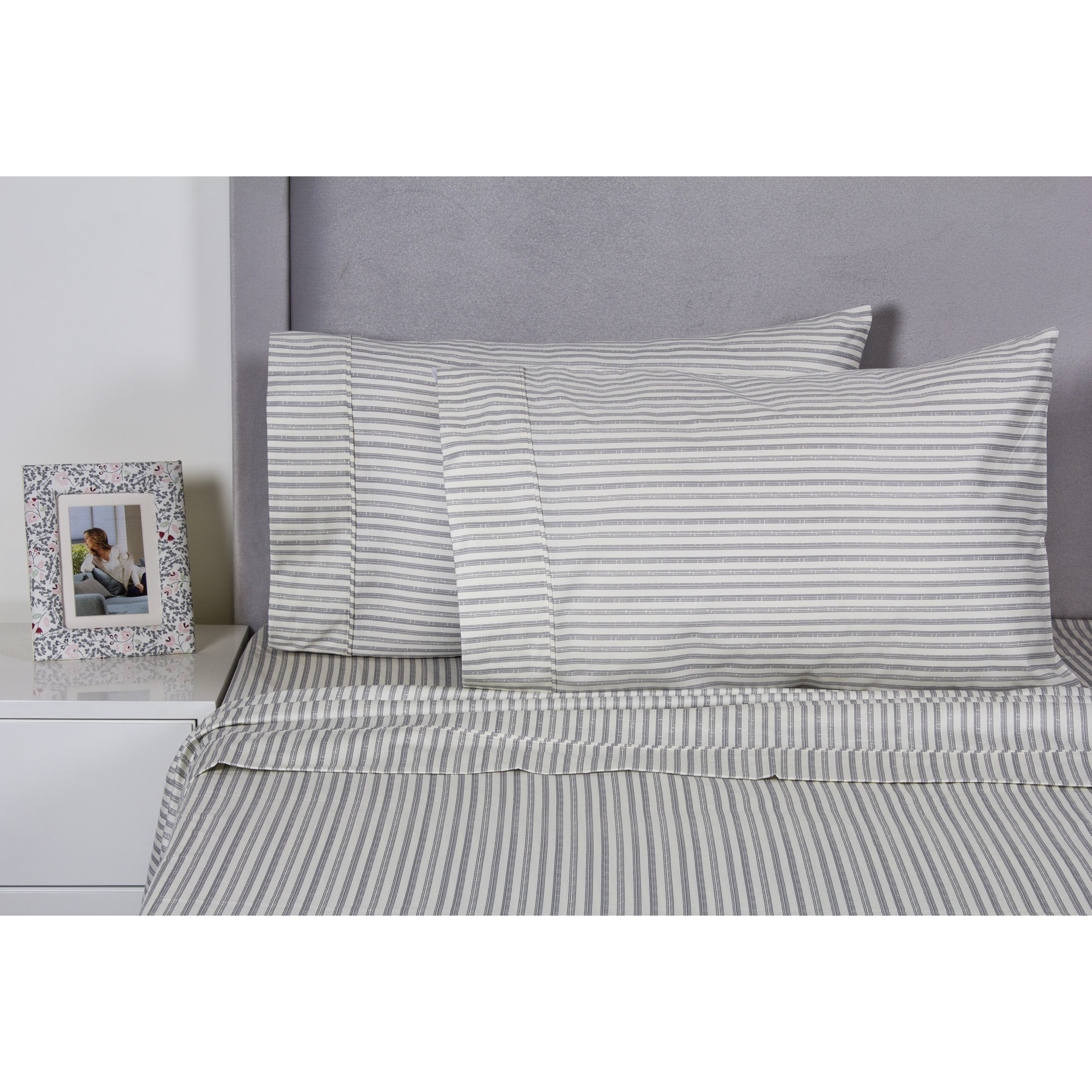 Cobbett Sateen Sheet Set, King, Gray