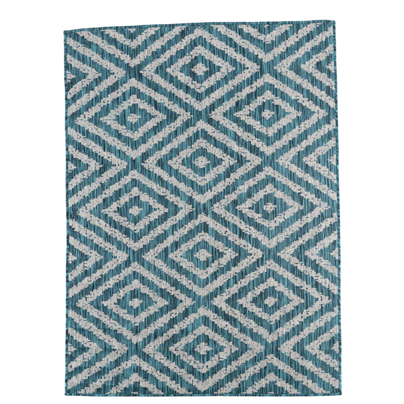 Roanan Geometric Machine Made 47.24cm X 66.93cm Indoor / Outdoor Area Rug