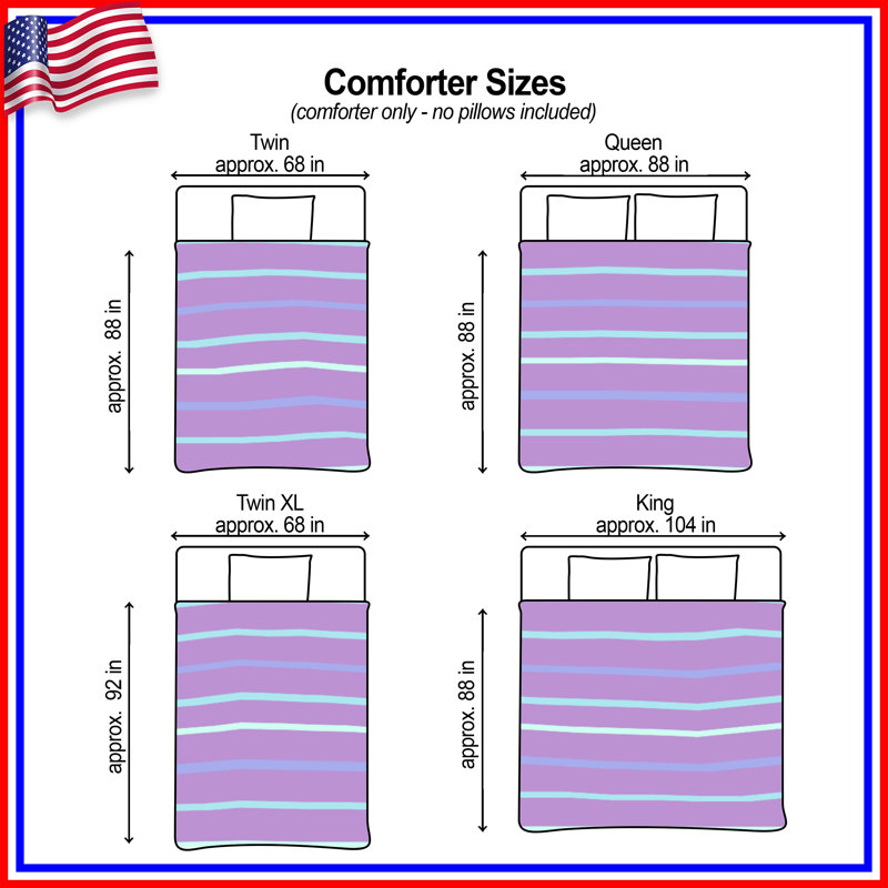 Purple Blue Striped Comforter, King
