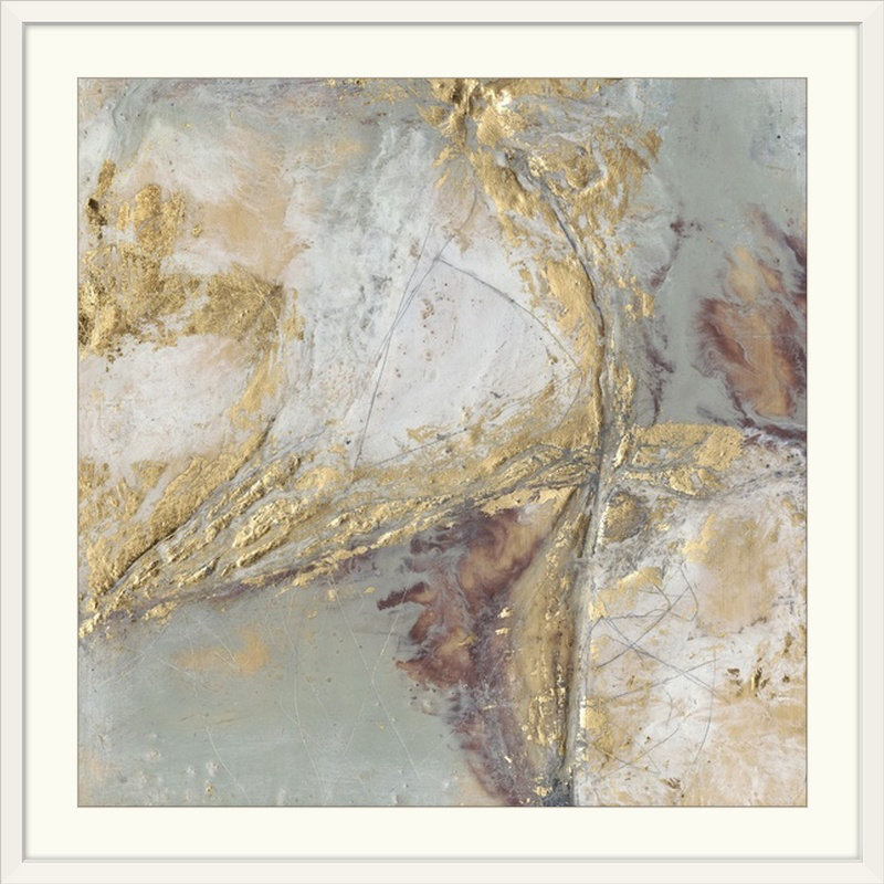 « gilded circuit i », reproduction d’art sur jennifer, H 32 po x l 32 po x P 1 po, Cadre blanc