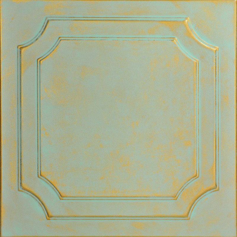 Carreau de plafond en polystyrène à coller 1,6 pi x 1,6 pi Virginia, Mousse dorée