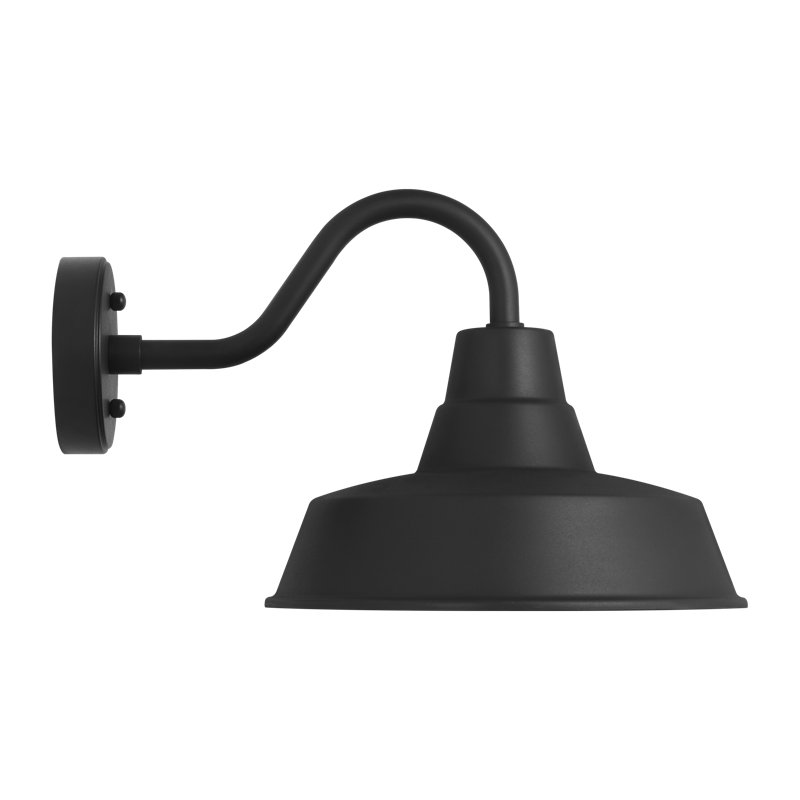 1 - Light Armed Sconce, 10.75" H x 12" W x 17.13" D, No, Textured Black