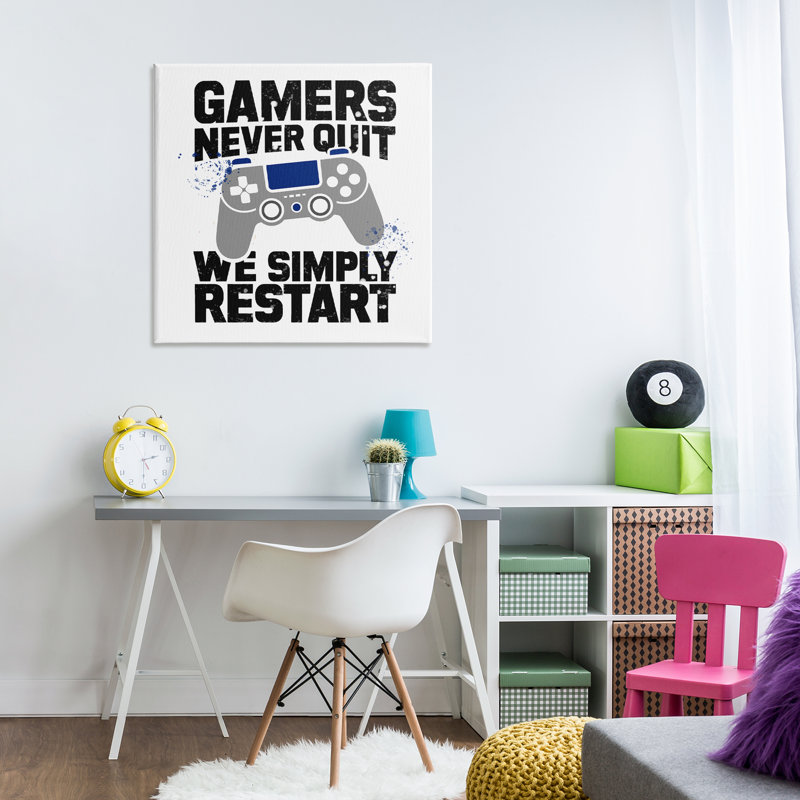 «Simply Restart Gamer Motivation Canvas» par Kim Allen, H 30 po x l 30 po