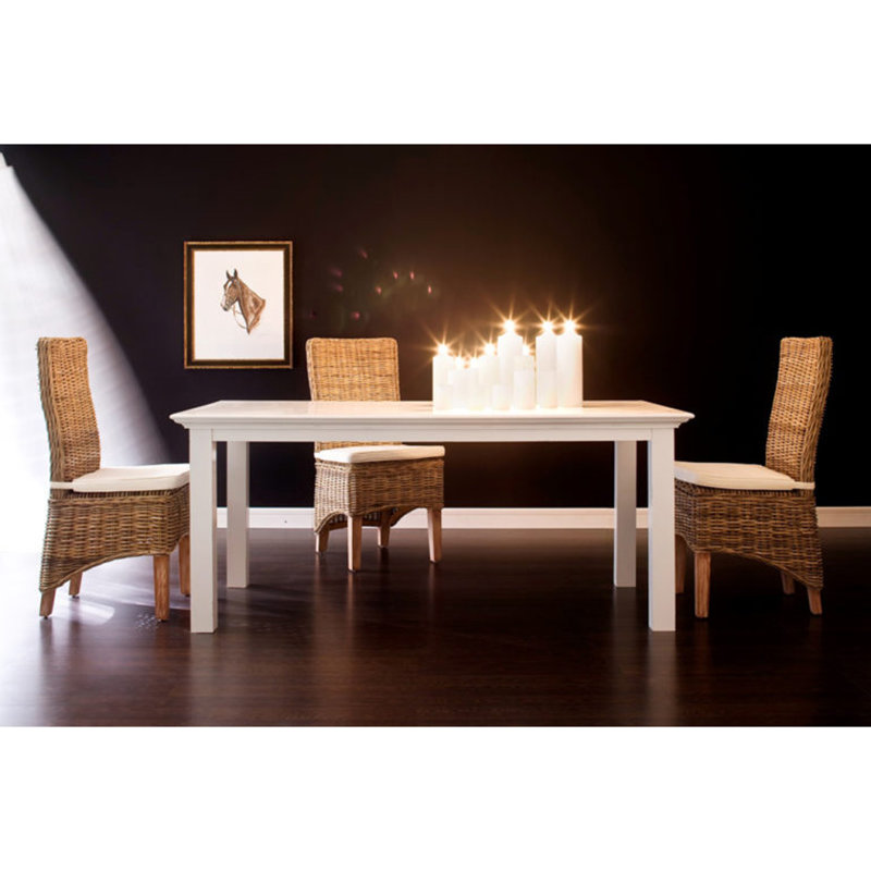 Angellique Mahogany Solid Wood Dining Table, 30" H x 35" W x 63" L