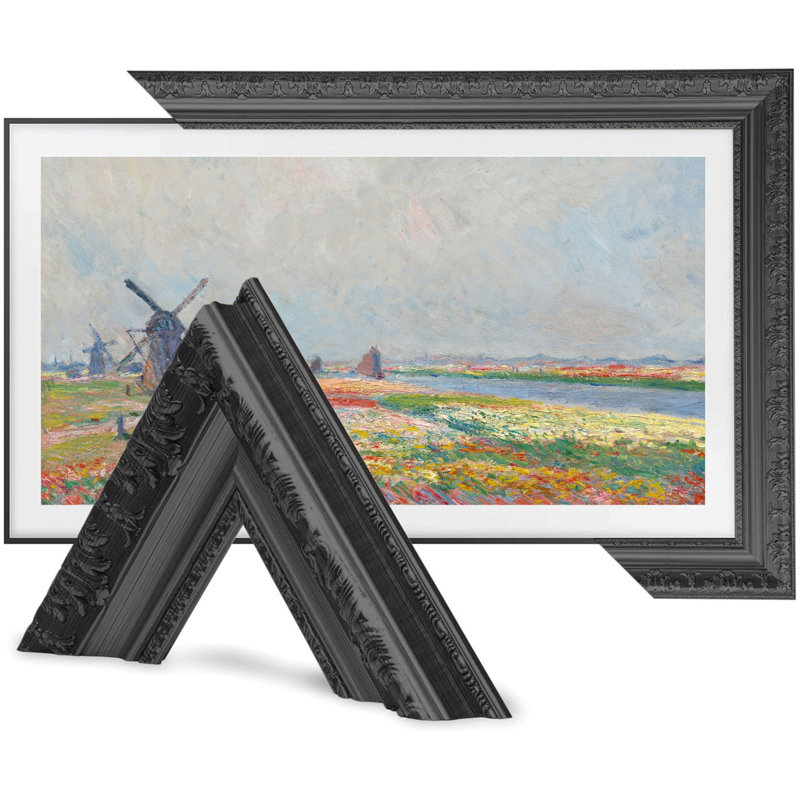 Cadre télé rustique pour cadre Samsung, Rustique / Noir, 65"