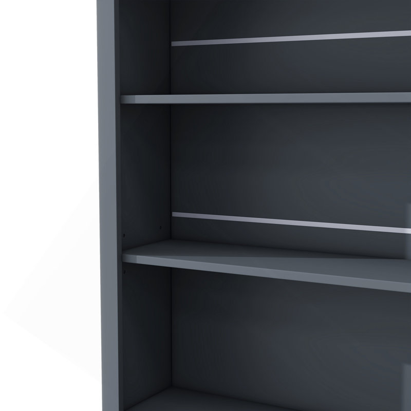 Garde-manger moderne de 83,7 pouces de hauteur, grande huche de cuisine autoportante avec plateau en faux marbre, armoire de présentation avec 5 tiroirs de rangement et tablette réglable, gris