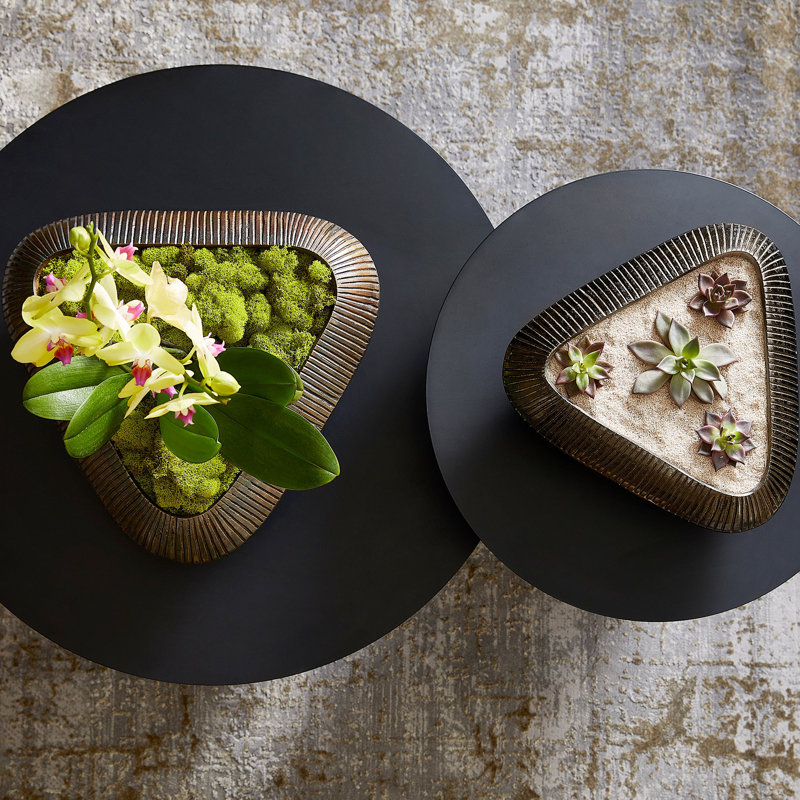 Prism Aluminum Decorative Bowl, 5" H x 14" W x 14" D