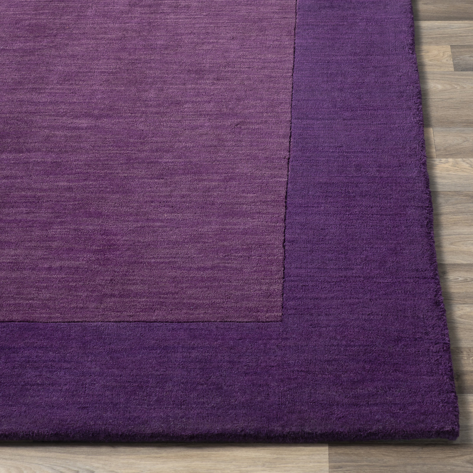 Dolma Dark Plum Hand-Woven Wool Rug, Rectangle 2' x 3'