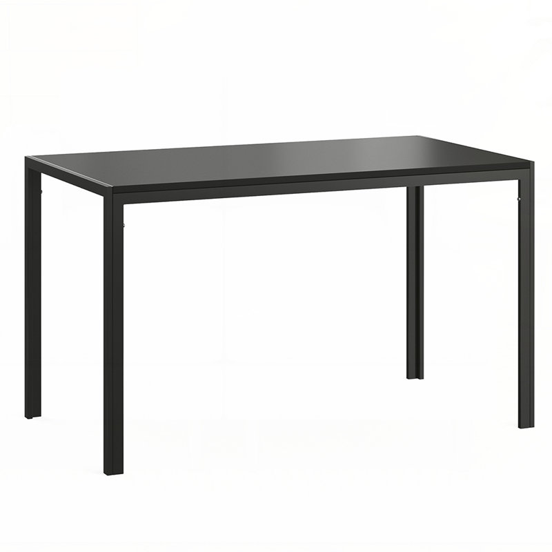 Table de salle à manger rectangulaire moderne en bois avec structure en métal, parfaite pour la cuisine à domicile de 4 à 6 personnes et multi-usage.