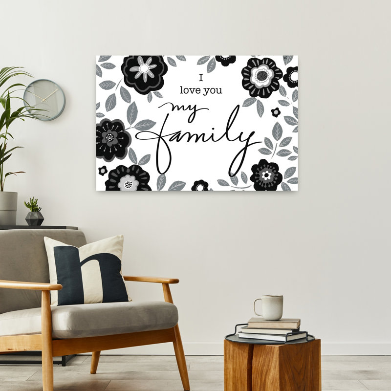 My Family, art floral contemporain, H 24 po x l 36 po