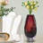 Ava Art Deco Cut Glass Table Vase with Faceted Geometric Design, 7-Inch Decorative Accent Vase, Plum-480352779-480352782