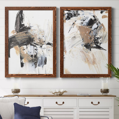 Ruckus I - Ensemble de 2 peintures sur toiles encadrées