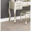 Meuble-lavabo classique argenté avec tabouret, pieds uniques, placage de peuplier sur contreplaqué, dimensions de 43 po x 18 po pour le confort de la chambre à coucher, miroir ouvert moderne rembourré, bois d'hévéa et routine matinale de 39 po de hauteur-250234922