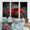 Crabe rouge profond en rouge et noir I Crabe rouge profond en rouge et noir I - 3 pièces sur toile