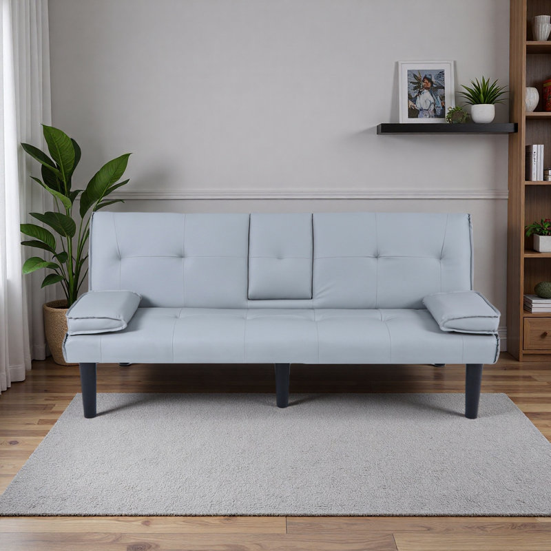The 67-Inch PVC Multi-Functional Sofa Bed, With A Foldable And Cup Holder Design, Makes It Extremely Convenient To Turn The Living Room Into A Guest Room