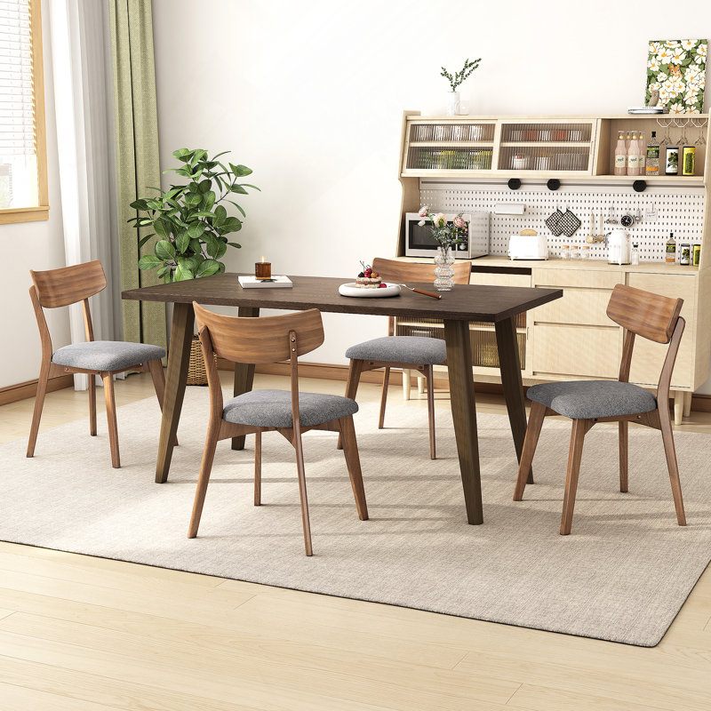 Chaises de salle à manger rembourrées Mid-Century