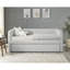 Luxueux 1pièce lit de jour moderne capitonné avec garniture cloutée et garniture cloutée de mobilier de salon gris colombe