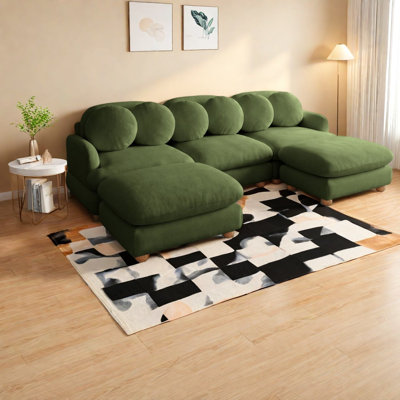 Canapé d'angle à compression, chenille, 5 places, structure moderne en bois pour la maison