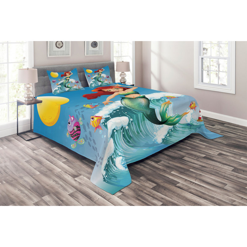 Polyester Coverlet, King Bedspread + 2 Shams