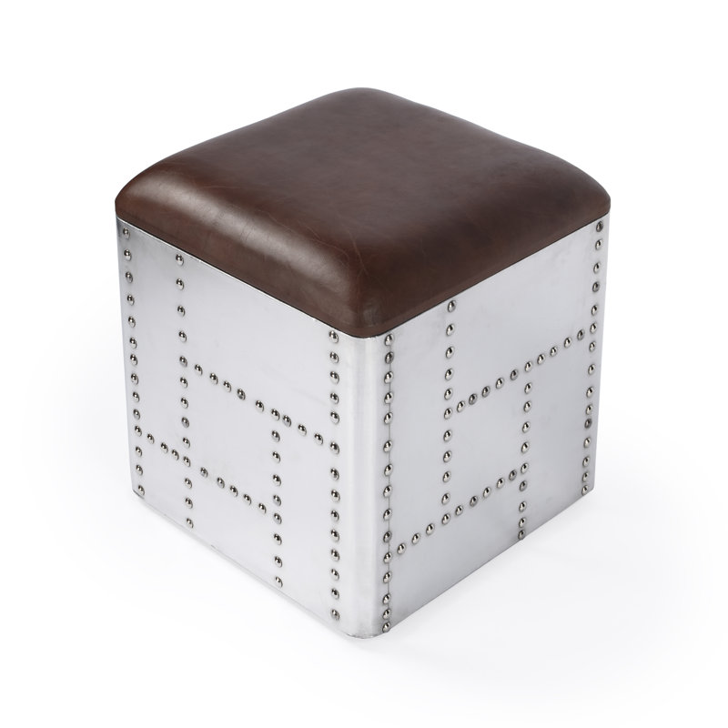 Midway Aviator Leather Ottoman