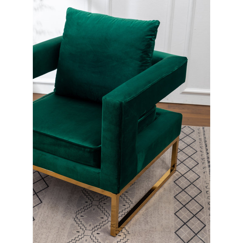 Fauteuil d'appoint rembourré Lenola, Bleu