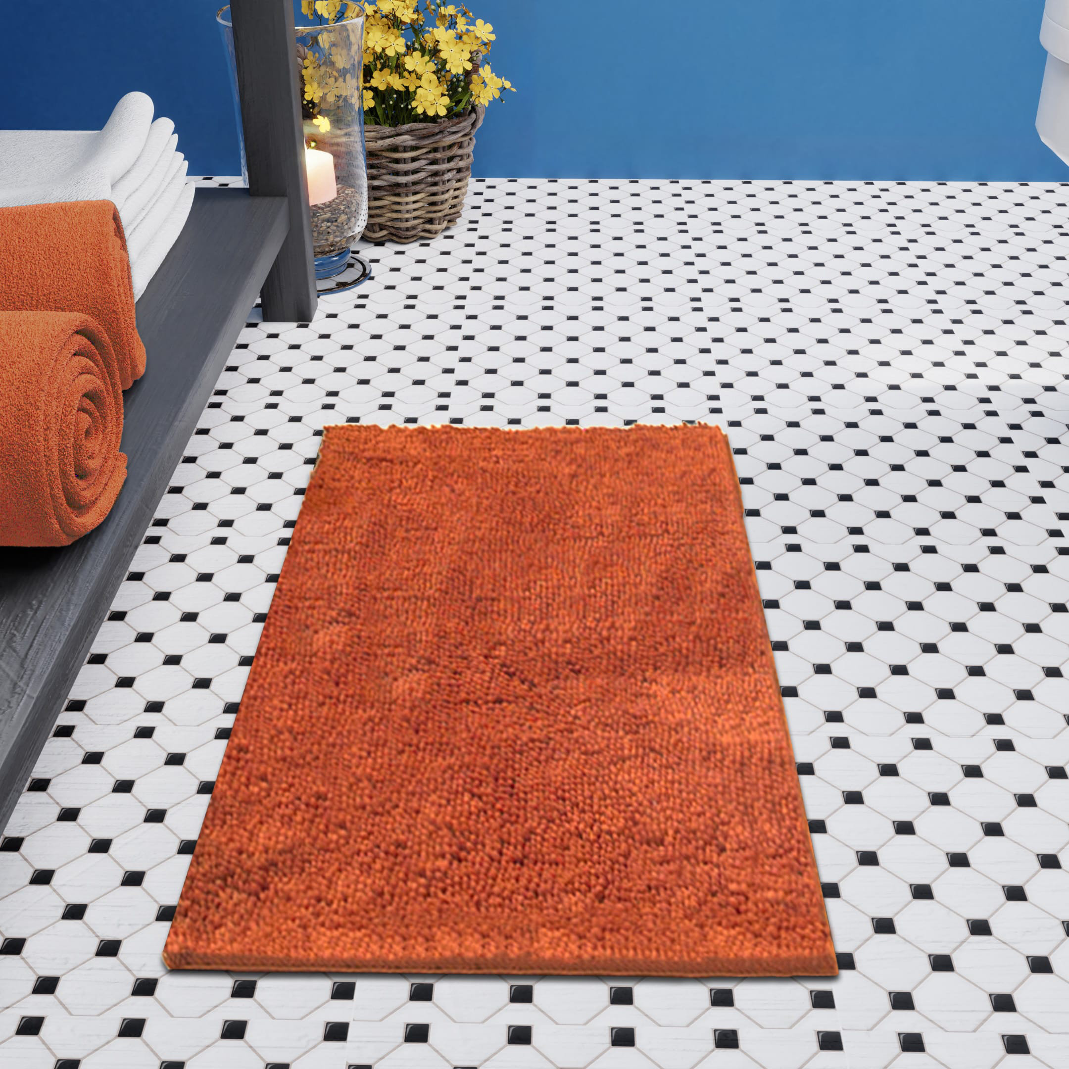 Wayfair Basics Aguon Plush Rectangle Non Slip 2 piece Bath Rug