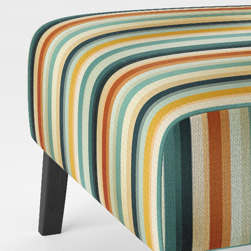 Fauteuil de chambre beige et vert rayé Harmony