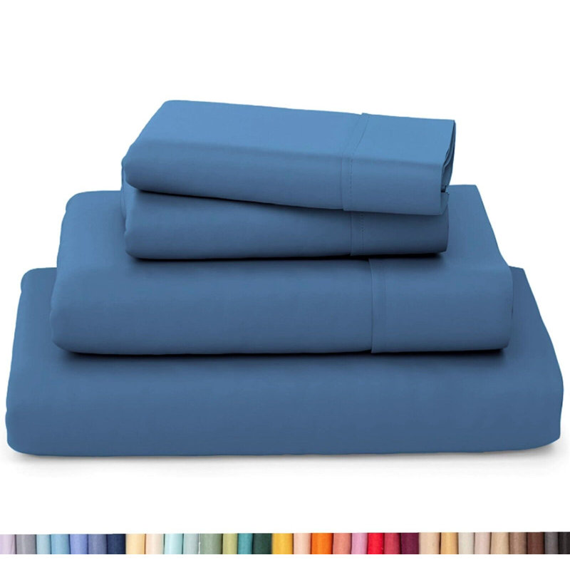 Ultra Soft Bamboo Sheet Set - 4 Pc Set - Wrinkle Resistant - Cooling Sheets with Deep Pockets, Oxford