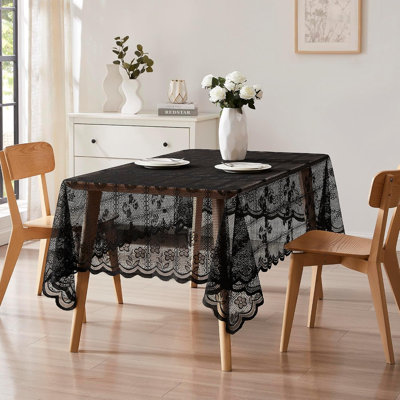 Croched Rectangular Floral Wedding Lace Tablecloth