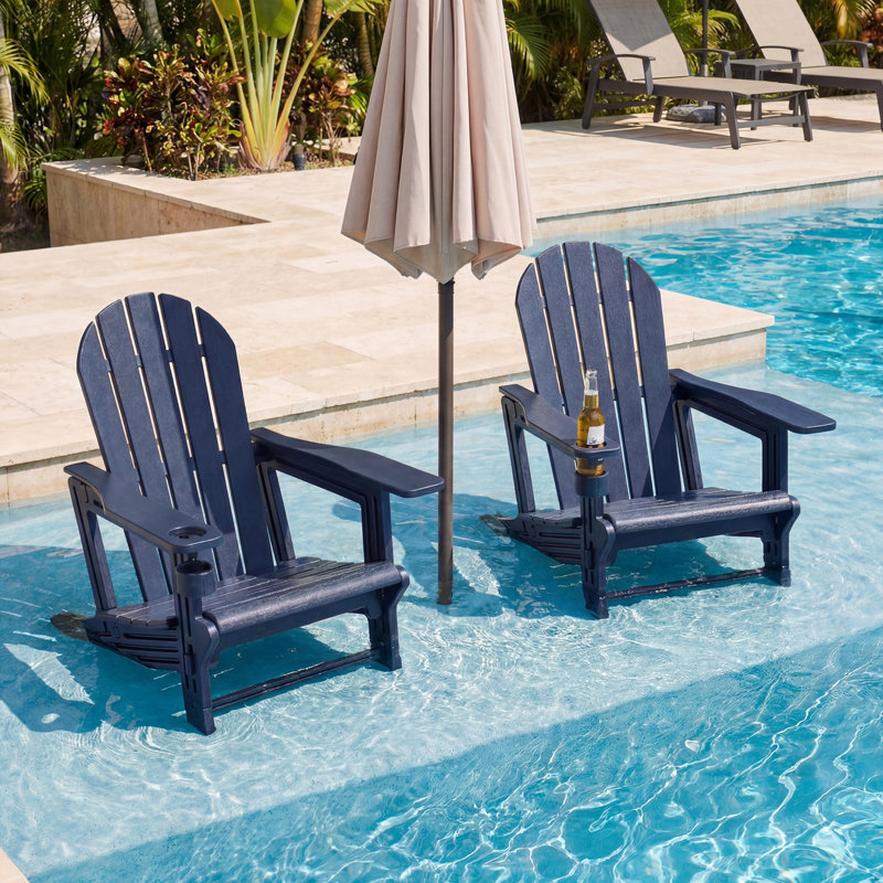 Chaise Adirondack pliante en PEHD, Bleu