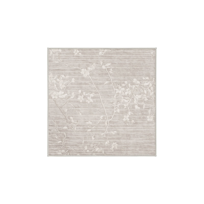 Machine Washable Beige Area Rug, Square 6'