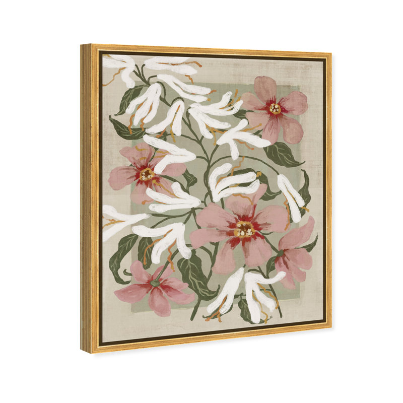 Periwinkle And Lily Print by Oliver Gal, 46" H x 37" W, Gold Floater Frame