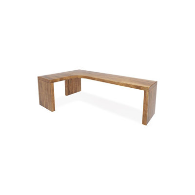 Bureau en bois massif en L Burlywood