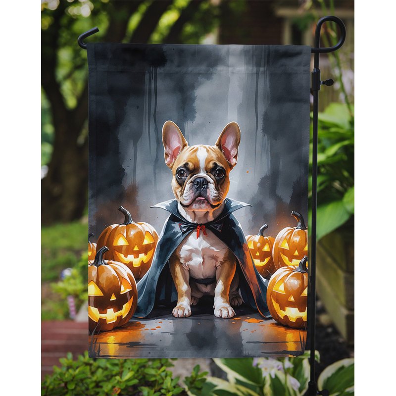 Drapeau de jardin chiot Halloween, Bouledogue français 1