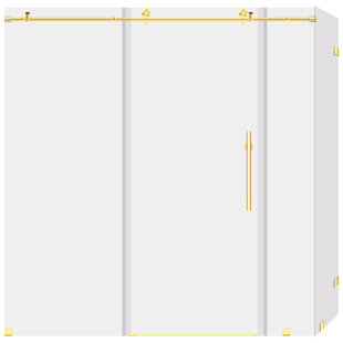 68'' W 76'' H Frameless Rectangle Reversible Shower Enclosure