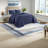 Navy King/cal King Bedding Set, Soft Microfiber, Casual Transitional Design