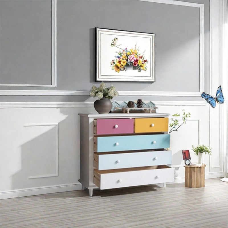Five-Drawer Storage Cabinet with Smooth Top