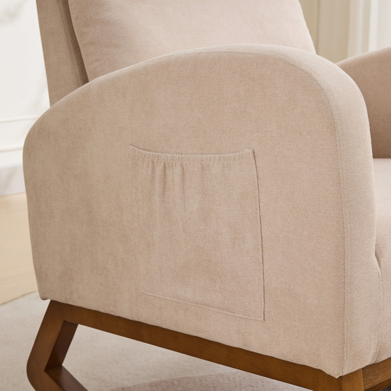 Coss Rocking Chair, Beige Polyester