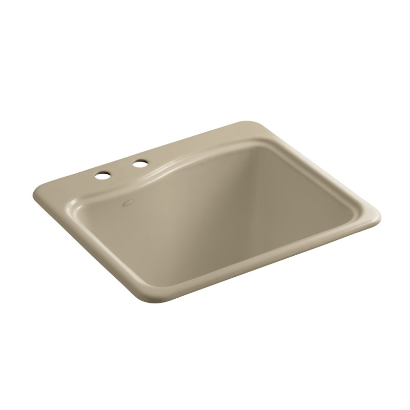 River Falls Metal Rectangular Drop-In Bathroom Sink, Mexican Sand, 2